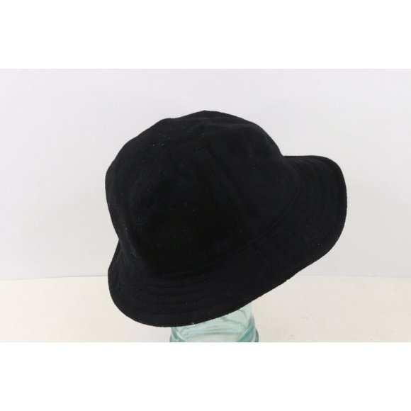 Vintage 90s Banana Republic Blank Wool Blend Bucket Hat Boonie Cap Black Italy main image 4